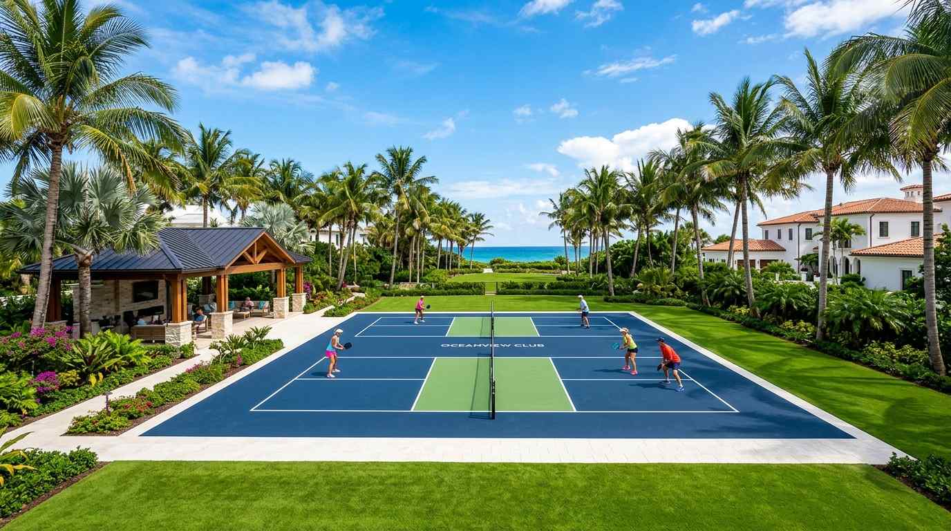 Tournament-grade Laykold pickleball court surface